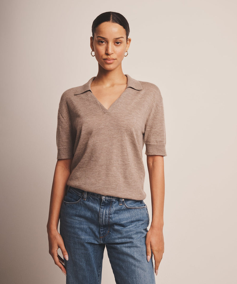 Super Fine Cashmere Short Sleeve Polo