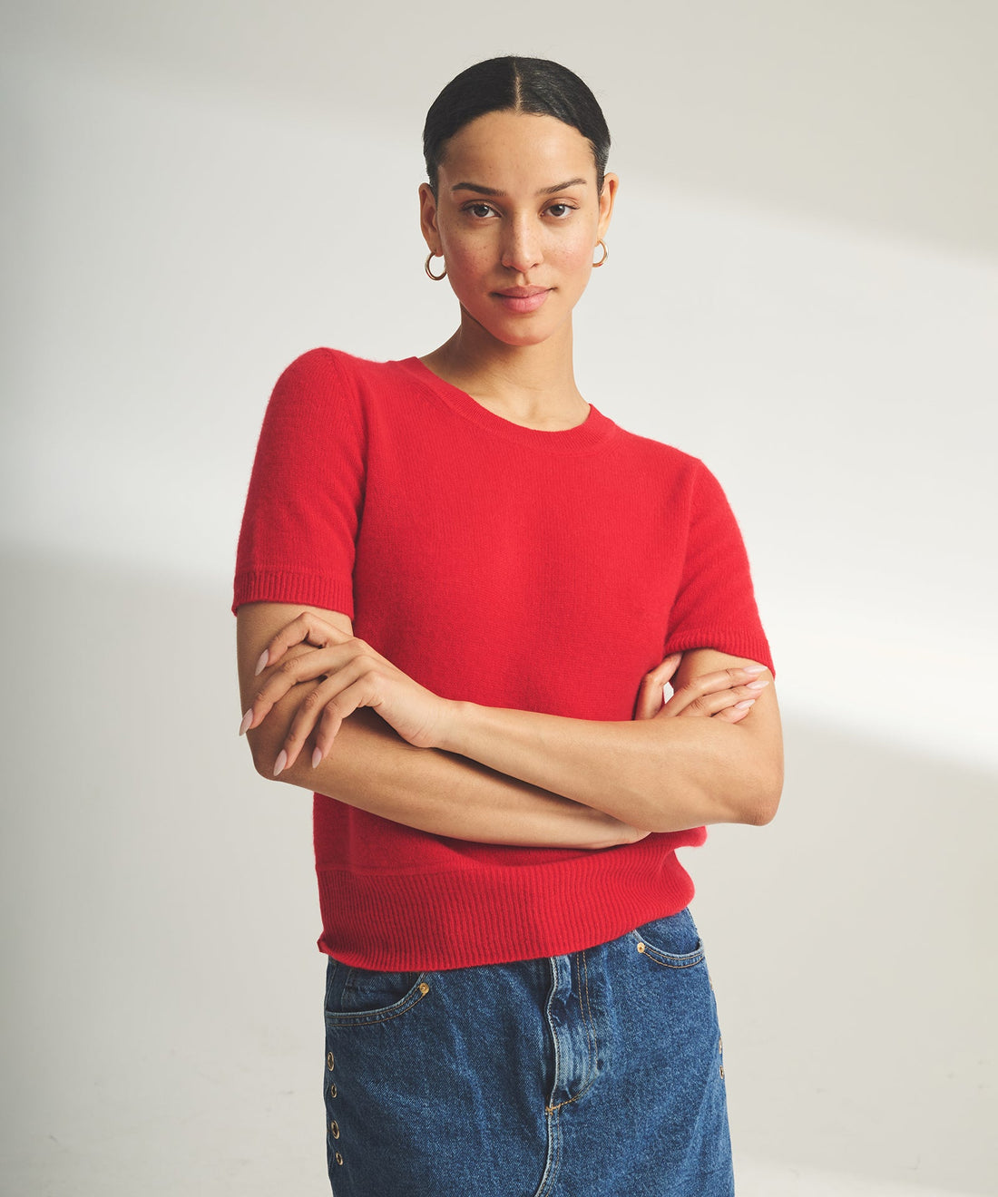 Lightweight Cashmere Short Sleeve Sweater