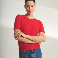 Lightweight Cashmere Short Sleeve Sweater