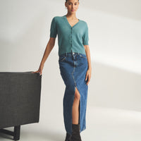 Lightweight Cashmere Short Sleeve Cardigan