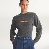 Signature Cashmere Convertible Crewneck