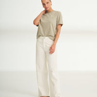 Women's Embroidered Flowers Boxy Tee