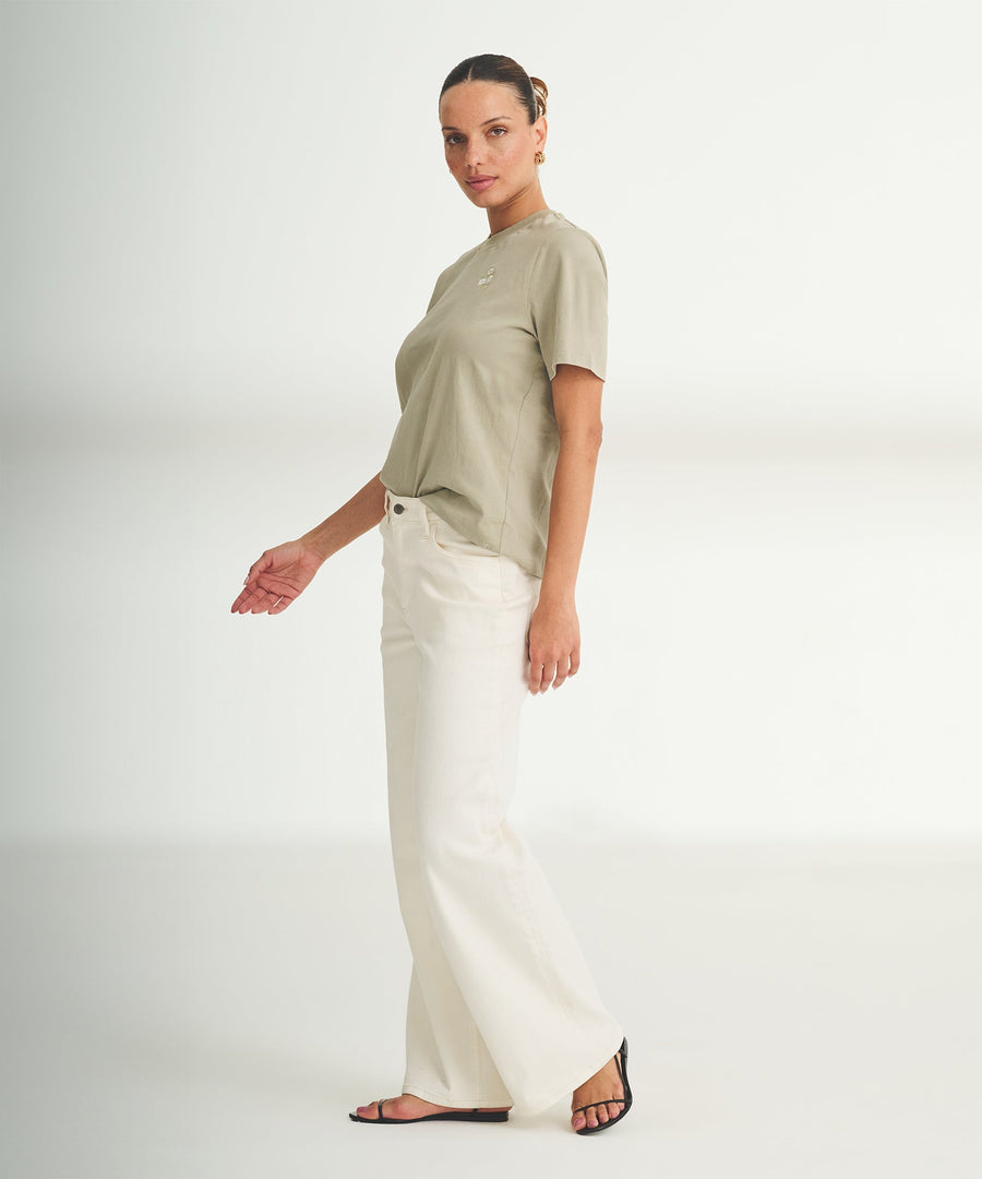 Women's Embroidered Flowers Boxy Tee