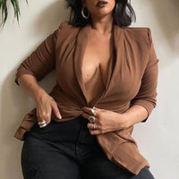 The Celine Blazer - Brown
