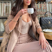 The Celine Blazer - Taupe