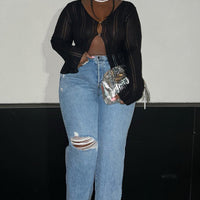 Topanga 90's Ripped Straight Leg Jeans - Medium Wash