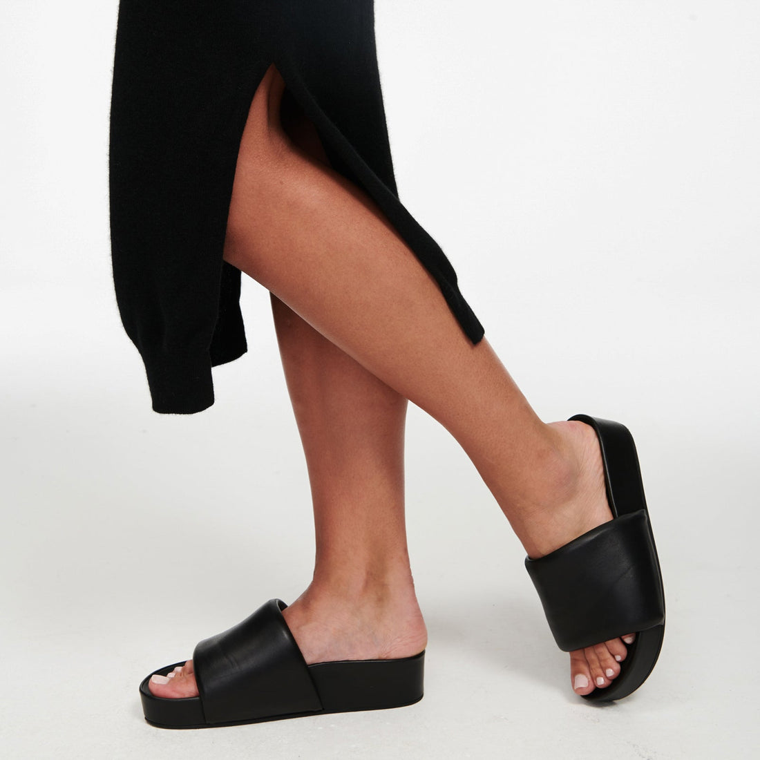 Signature Cashmere Turtleneck Dress with Slits