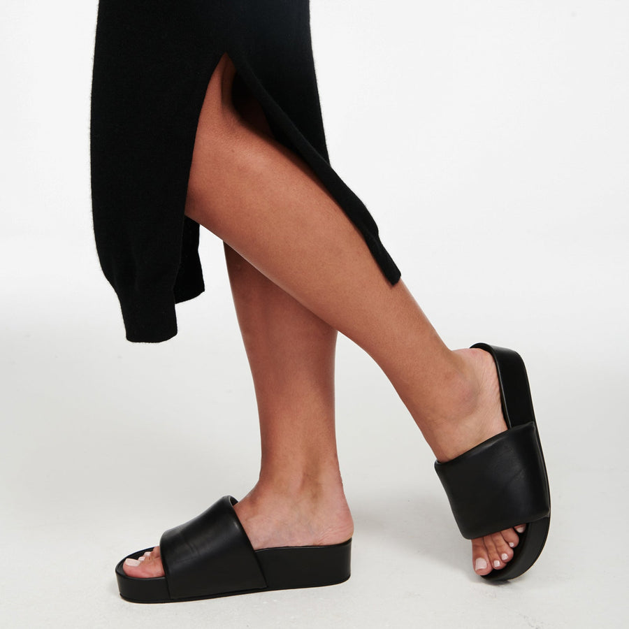 Signature Cashmere Turtleneck Dress with Slits