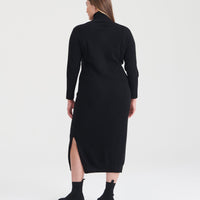 Signature Cashmere Turtleneck Dress with Slits