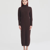 Signature Cashmere Turtleneck Dress with Slits