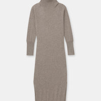 Signature Cashmere Turtleneck Dress with Slits