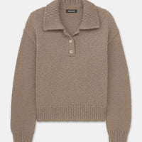 Chunky Cotton Polo Sweater
