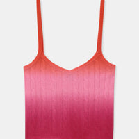 Novelty Cashmere Dip Dye Cable Tank