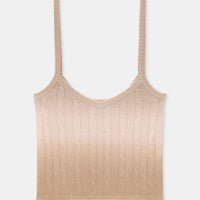 Novelty Cashmere Dip Dye Cable Tank